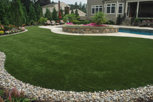 Artificial grass lawn in Edmonton